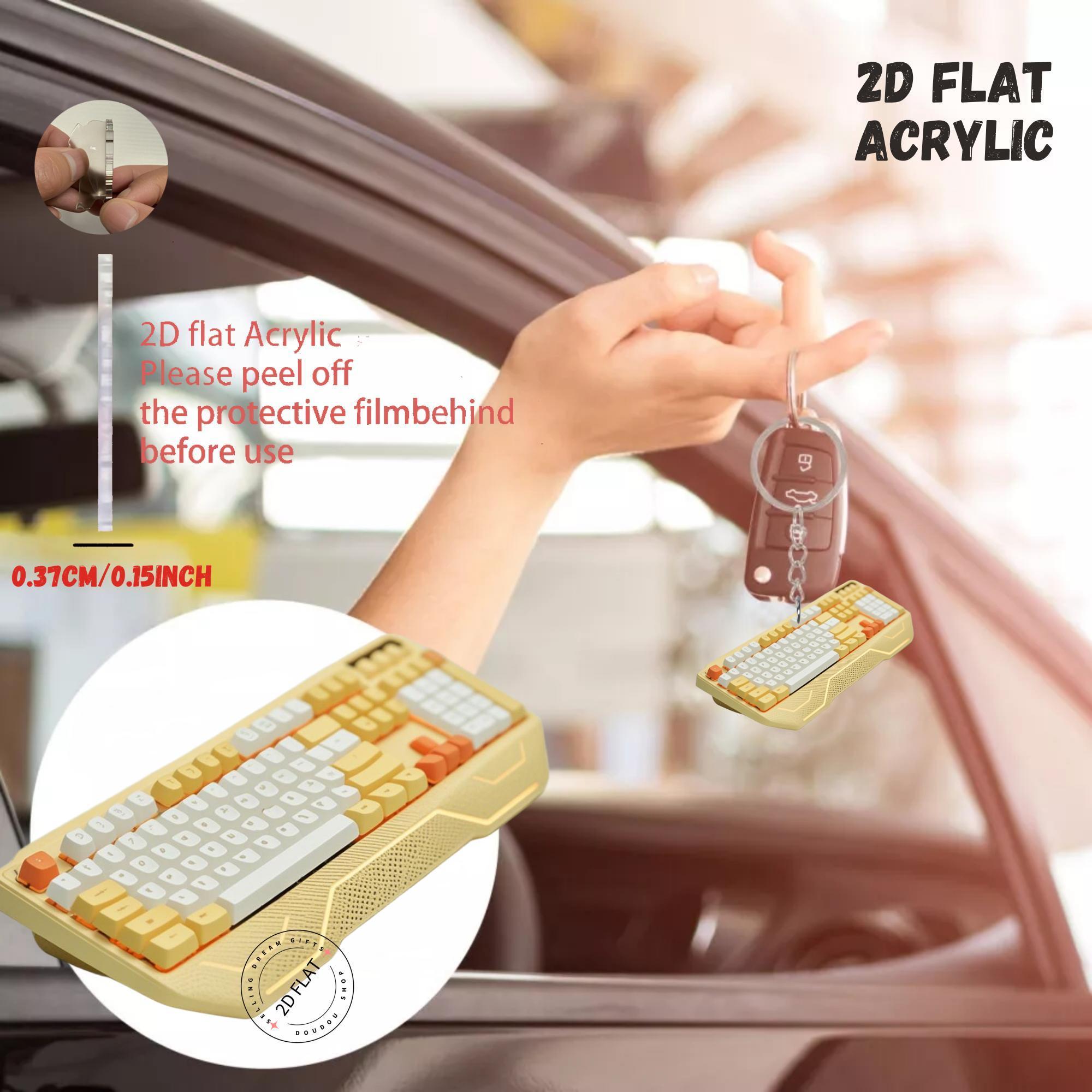 2D Keyboard Acrylic Keychain C - đánh giá và giá Tech Keychain Accessories