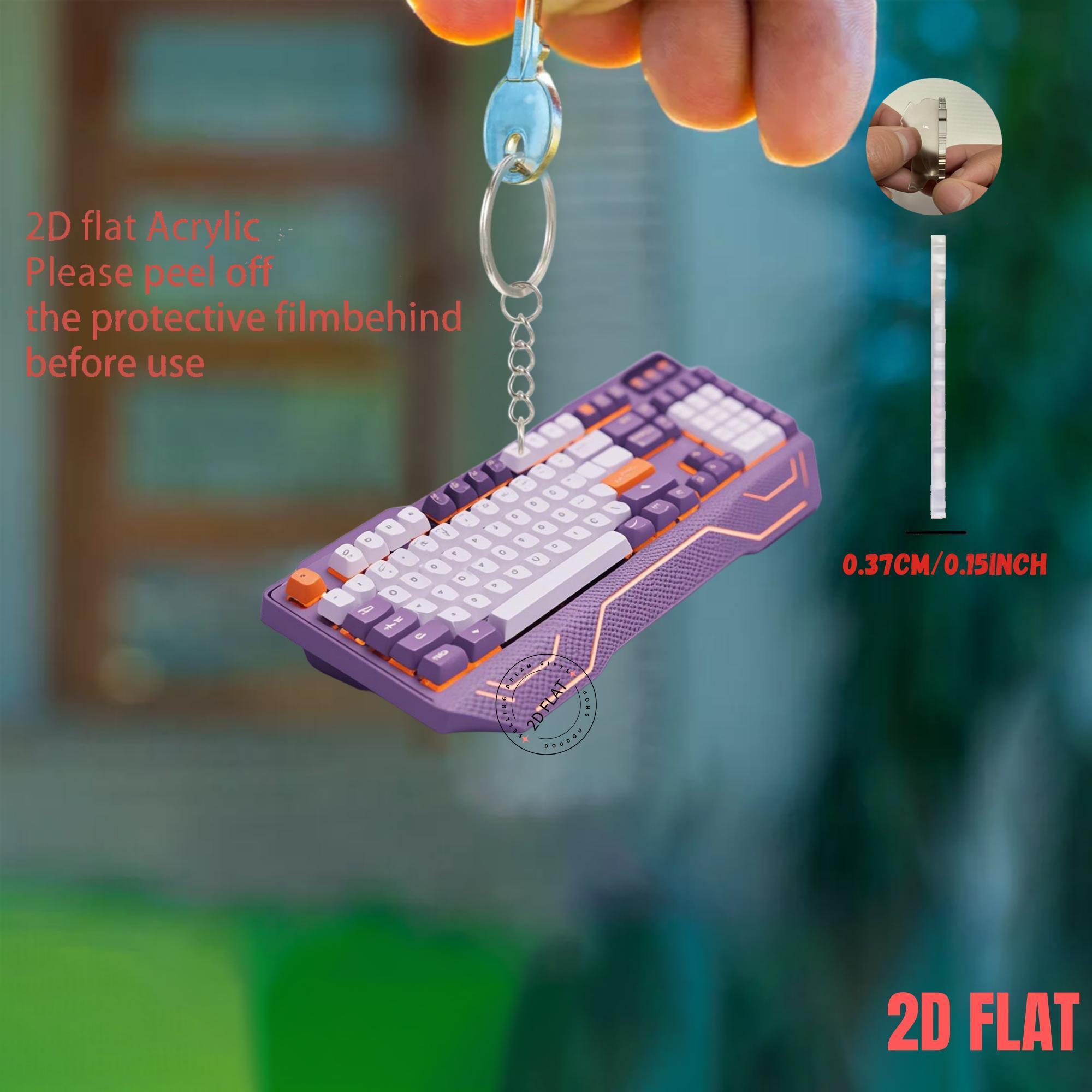 2D Keyboard Acrylic Keychain C - đánh giá và giá Tech Keychain Accessories