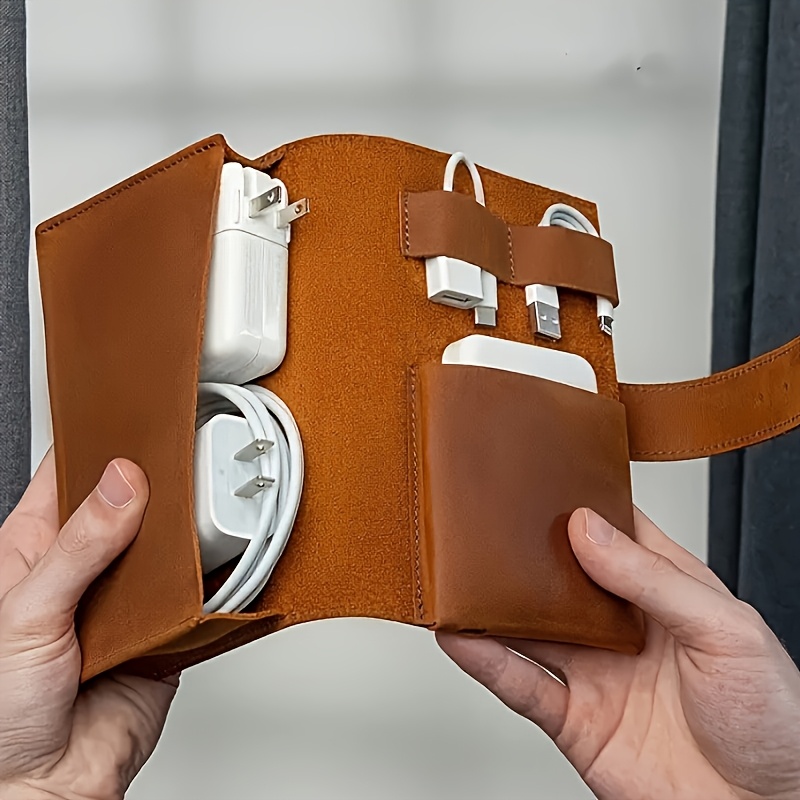 1pc PU Leather Multi-Compartme - đánh giá và giá Tech Accessories Storage